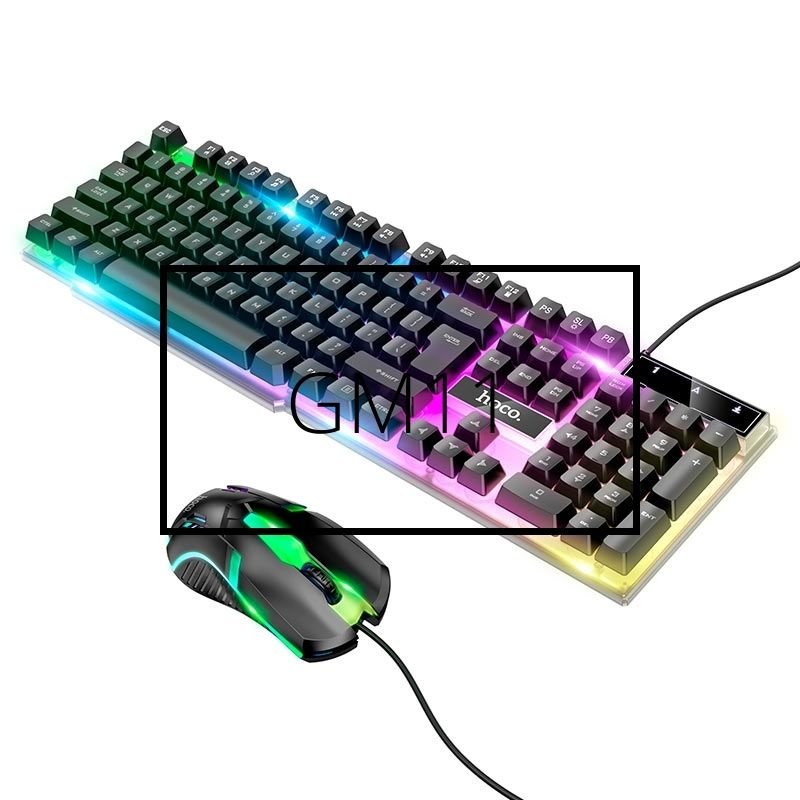 KEYBOARD HOCO GM11 GAMING WITH OPTICAL MOUSE RGB LIGHTS WATERPROOF