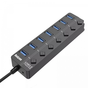 USB HUB 7 PORT USB 3.0 WITH ON/OFF SWITCHES LED LIGHTING