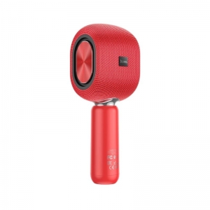 MICROPHONE KARAOKE & SPEAKER HOCO BK8 BT V5.0 AUX/TYPE-C CHARGEABLE RED