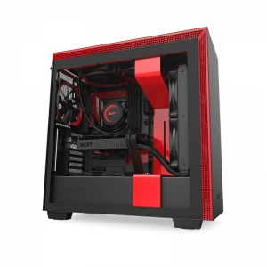CASE NZXT H710 PREMIUM MATTE BLACK/RED EDITION ATX MIDTOWER GAMING CASE TEMPERED