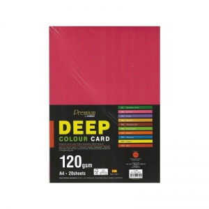 PAPER CAMPAP A4 DEEP COLOURED BOARD 20 SHEETS 120gsm RED