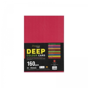 PAPER CAMPAP A4 DEEP COLOURED BOARD 20 SHEETS 160gsm RED
