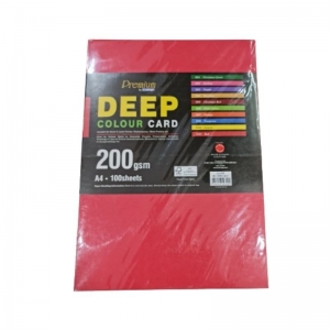 PAPER CAMPAP A4 DEEP COLOURED BOARD 100 SHEETS 200gsm RED