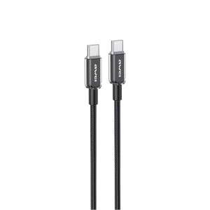 CABLE PHONE AWEI TYPE-C TO TYPE-C 60W 1000MM BRAIDED BLACK