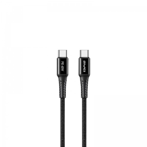 CABLE PHONE AWEI TYPE-C TO TYPE-C 60W 1000MM BLACK