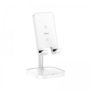 POWER ADAPTOR W/L CHARGING HOCO 2 IN 1 STAND FOR PHONE 15W WHITE