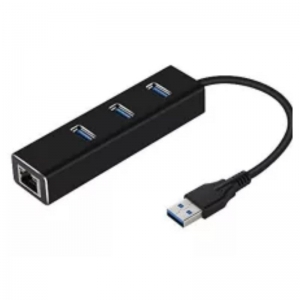 ADAPTOR USB TO ETHERNET WITH 3 X USB HUB 10/100