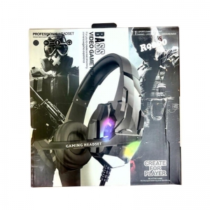 HEADSET R9000 WIRED GAMING HEADPHONE STERO SOUND WITH MIC RGB LIGHTS