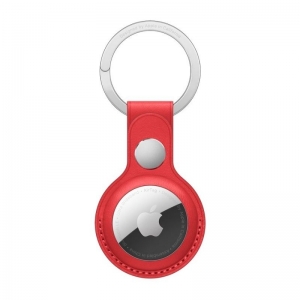 APPLE AIRTAG KEYRING LEATHER RED