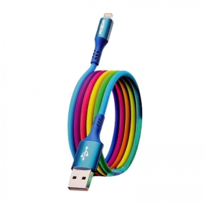 CABLE PHONE MOXOM DATA USB TO LIGHTNING (IPHN) 3A RAINBOW CABLE 1000MM