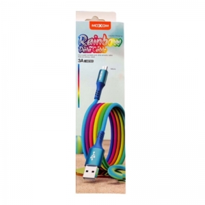 CABLE PHONE MOXOM DATA USB TO MICRO 3A RAINBOW CABLE 1000MM