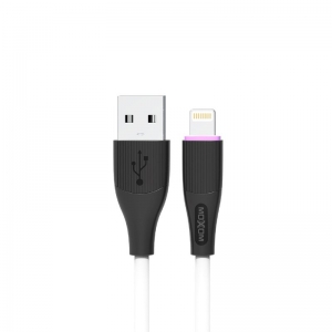 CABLE PHONE MOXOM DATA USB LIGHTNING (IPHN) 3A SILICONE 1000MM