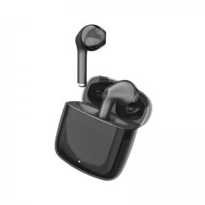 EARBUDS MOXOM TRANSPARENT BLUETOOTH V5.3 WITH CHARGING CASE BLACK