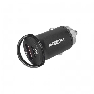 POWER ADAPTOR CAR CHARGER MOXOM 3.6A 1*USB 1*TYPE-C PORT MTKPE+2.0/AFC/FCP /SCP/