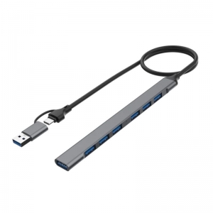 USB HUB ONTEN TYPE-C + USB 3.0 TO 1*USB3.0/6*USB2.0 0.5M