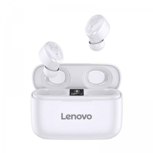 EARBUDS LENOVO HT18 TRUE W/L IN-EAR STERO BT CHARGEABLE WITH CHG CASE WHITE