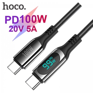 CABLE PHONE HOCO DATA TYPE-C TO TYPE-C 3A BRAIDED 100W 1200MM