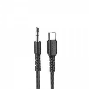 CABLE TYPE C HOCO TO 3.5MM AUDIO AUX NYLON BRAIDED 1000MM