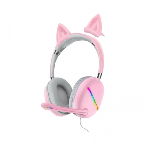 HEADSET AKZ X51 STEREO CAT HEADPHN WITH MIC/WIRED/LED LIGHT