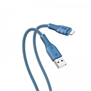 CABLE PHONE HOCO DATA USB TO LIGHTNING (IPHN) SILICONE 1000MM BLUE