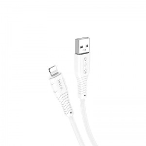 CABLE PHONE HOCO DATA USB TO LIGHTNING (IPHN) SILICONE 1000MM WHITE